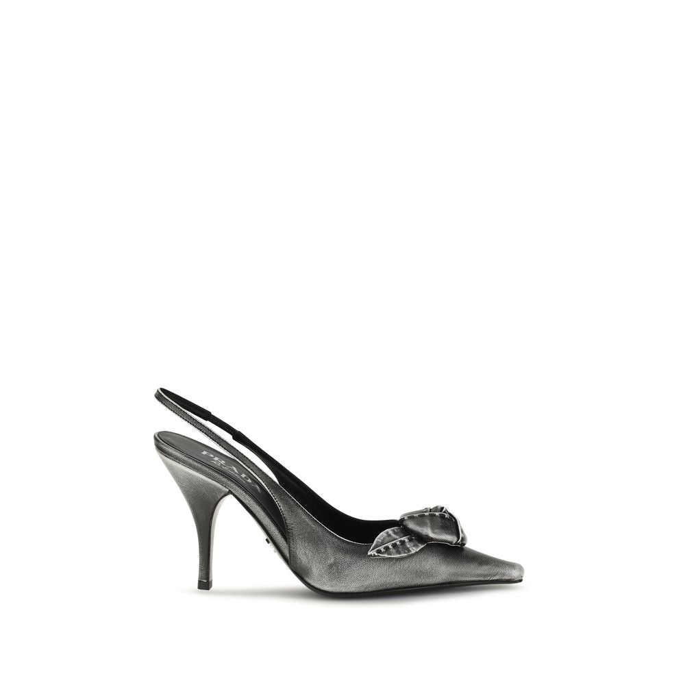 Prada Gray Goatskin High Heel Pumps