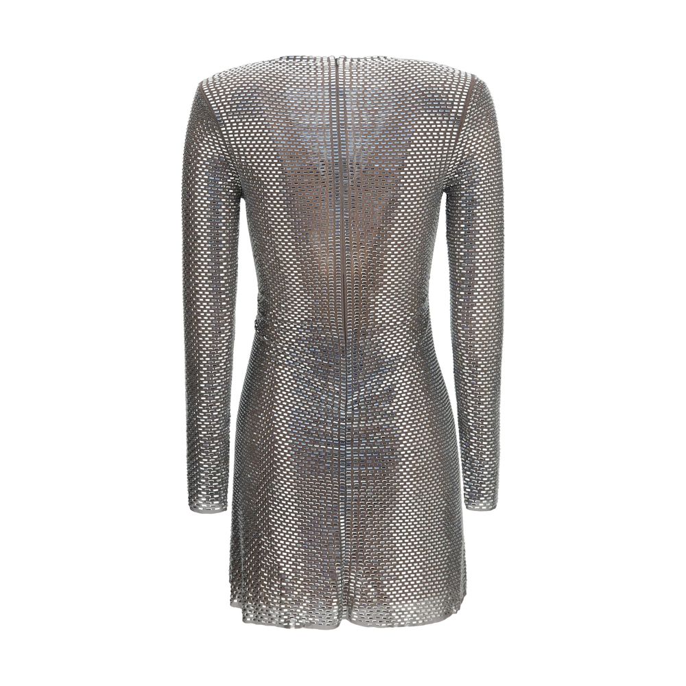 Self-Portrait Silver Polyester Cocktail Dress