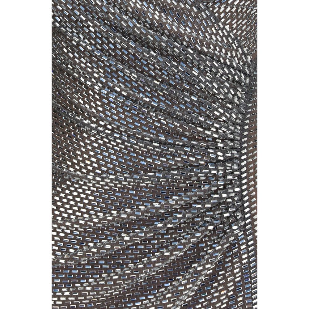 Self-Portrait Silver Polyester Cocktail Dress