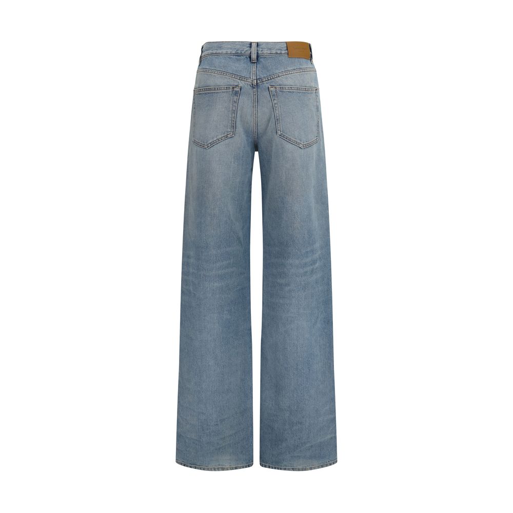 Saint Laurent Blue Cotton High-Waisted Jean