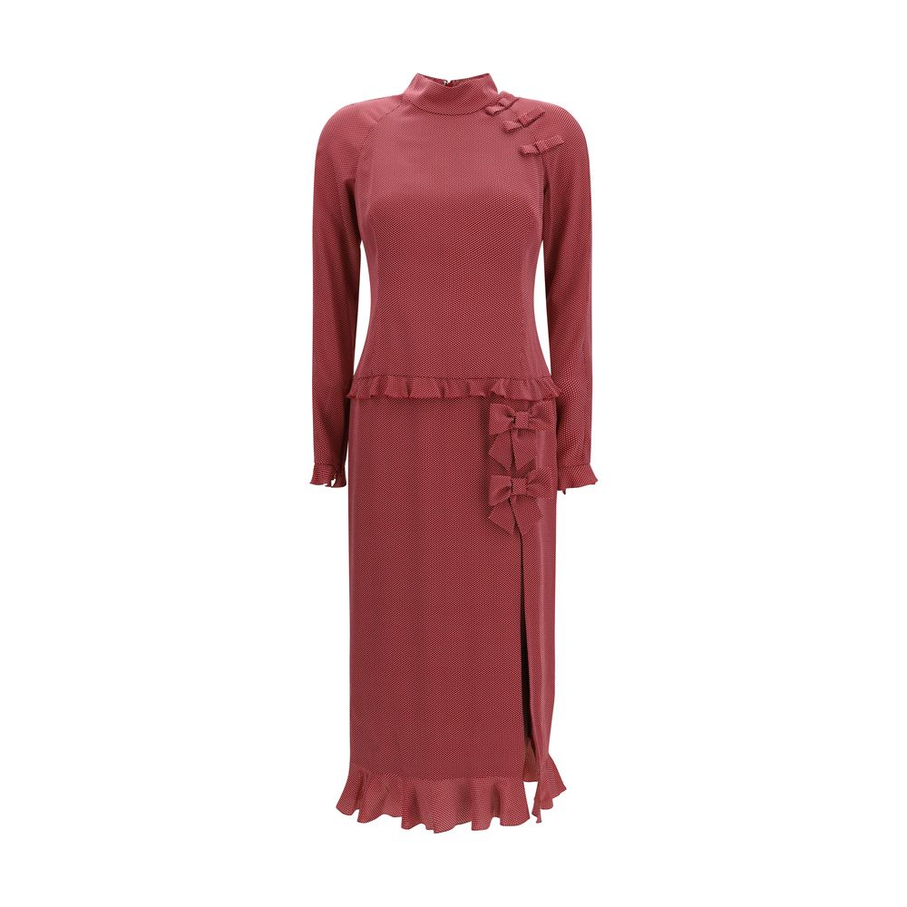 Alessandra Rich Bordeaux Silk Casual Dress