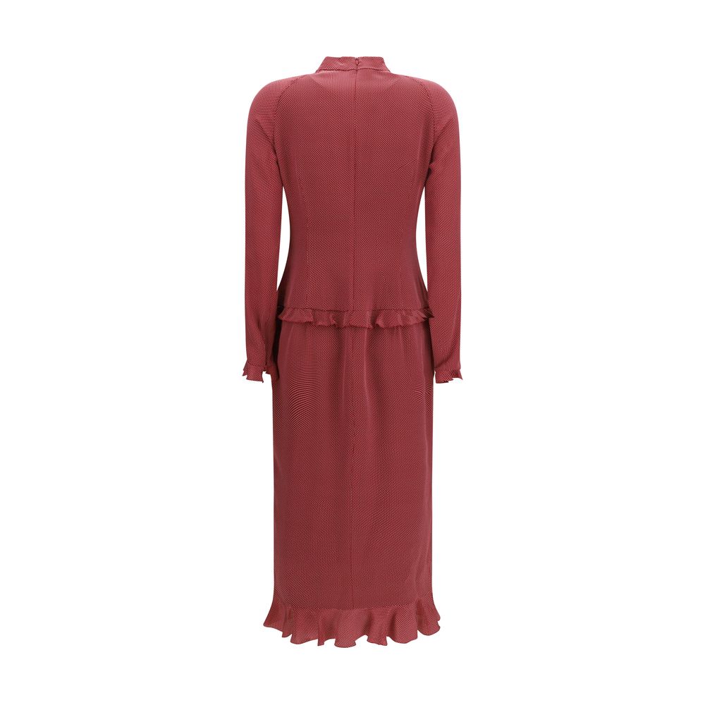 Alessandra Rich Bordeaux Silk Casual Dress