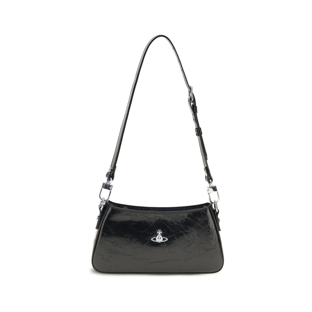 Vivienne Westwood Black Calf Leather Bos Taurus Shoulder Bag
