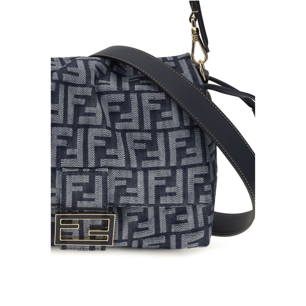 Fendi Blue Cotton Shoulder Bag