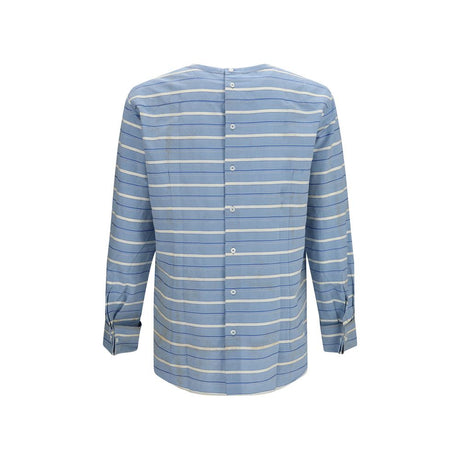 Prada Blue Cotton Pattern Shirt