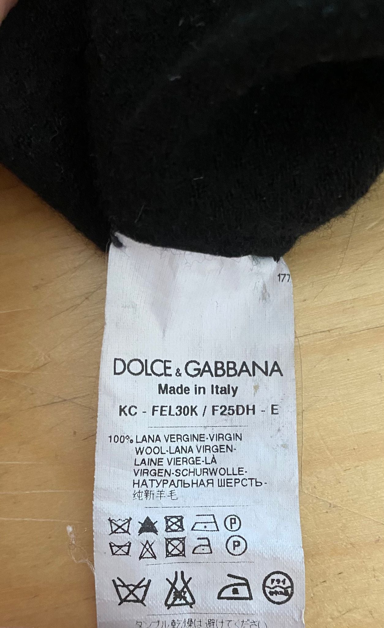 Dolce &amp; Gabbana sort uldstrik Button Down cardigantrøje