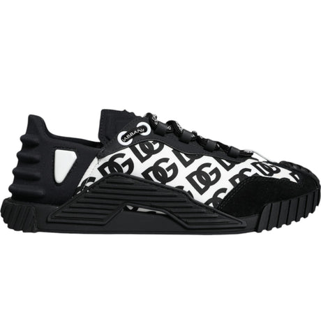Dolce & Gabbana Black Logo Lace Up Low Top NS1 Sneakers Shoes