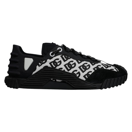 Dolce & Gabbana Black Logo Lace Up Low Top NS1 Sneakers Shoes