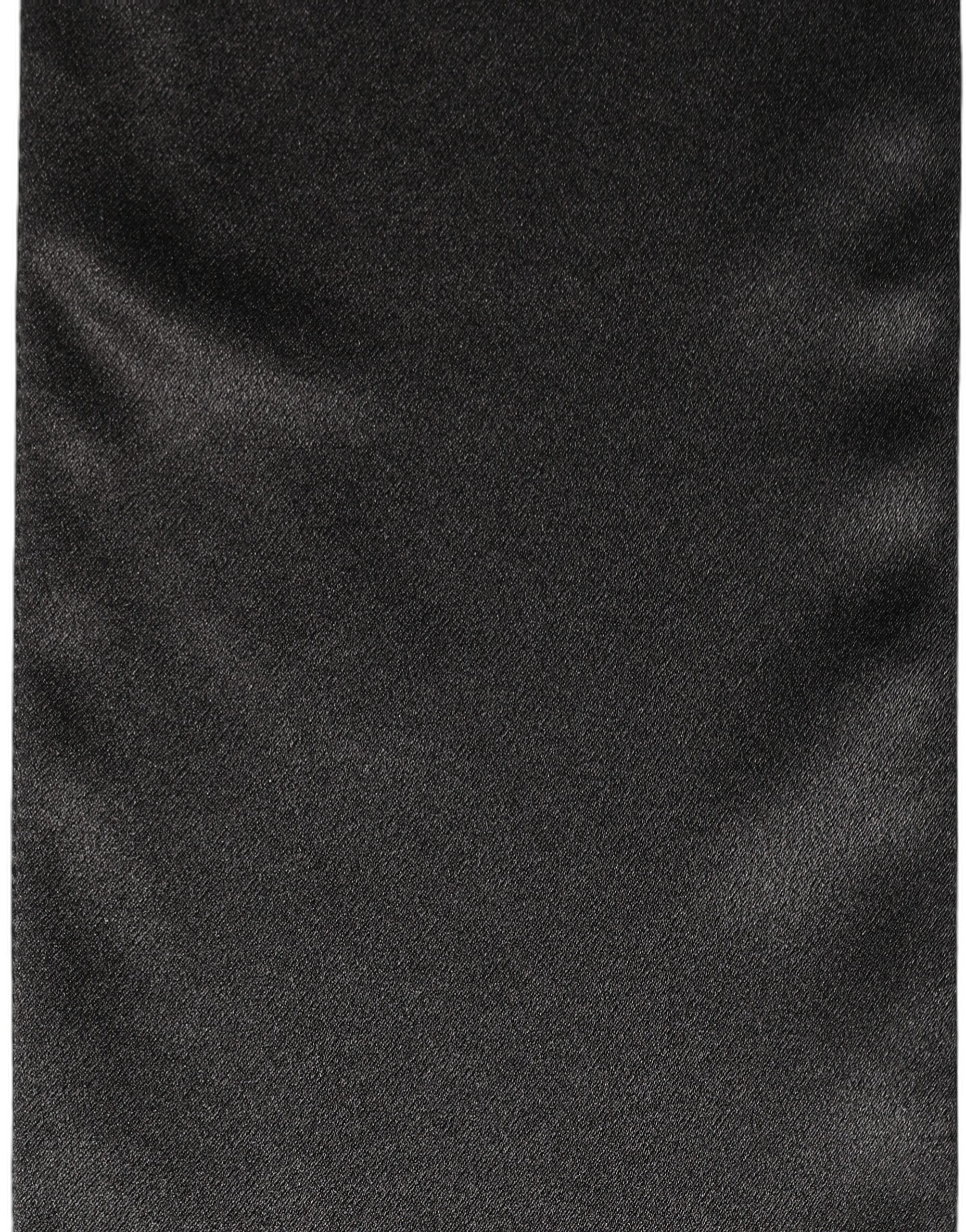 Dolce & Gabbana Men Black Satin Silk Skinny Neck Shawl Scarf