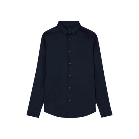 Armani Exchange Blue Cotton Dress Shirt