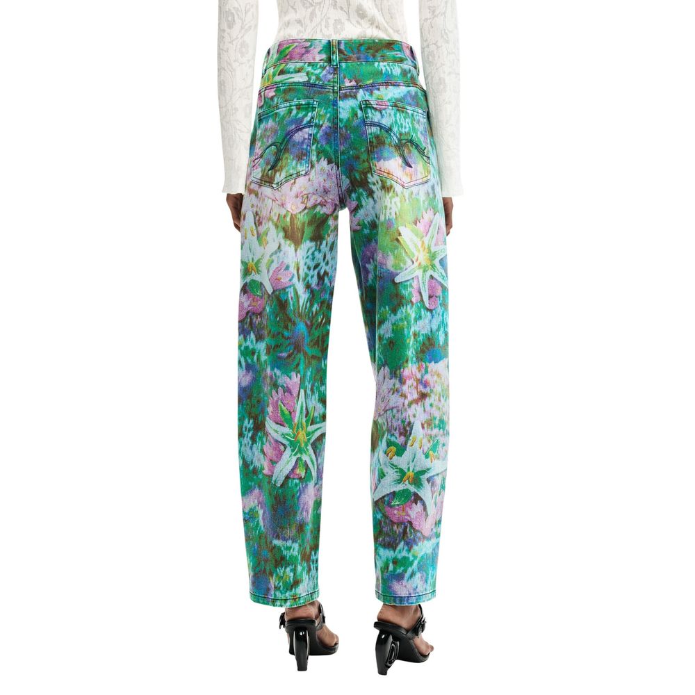 Desigual Blue Cotton Mom Jeans