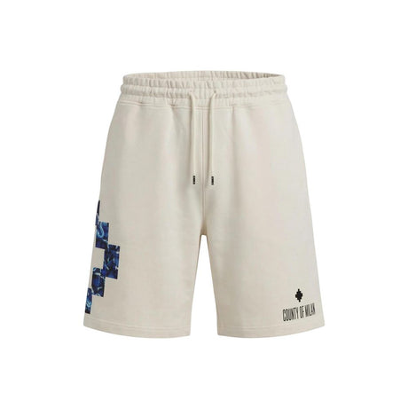 County of Milan Cream Cotton Bermuda Shorts