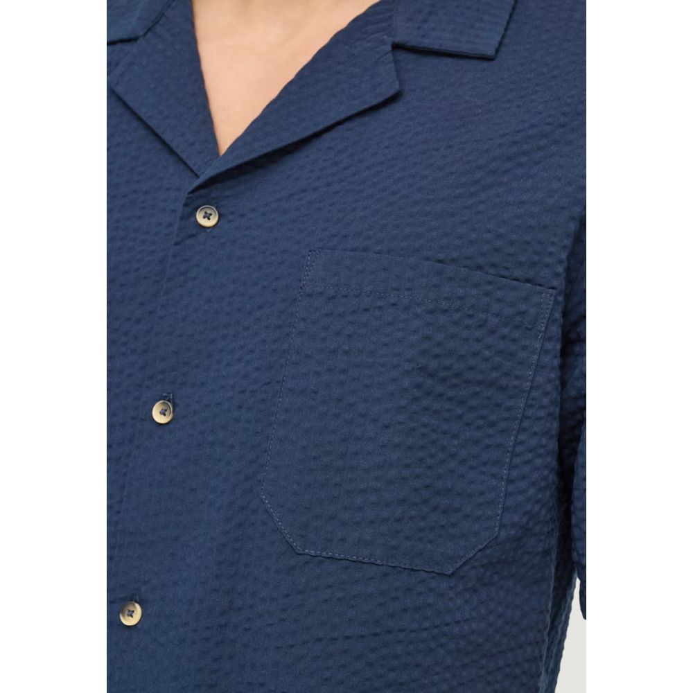 Only & Sons Blue Cotton Shortsleeve Shirt