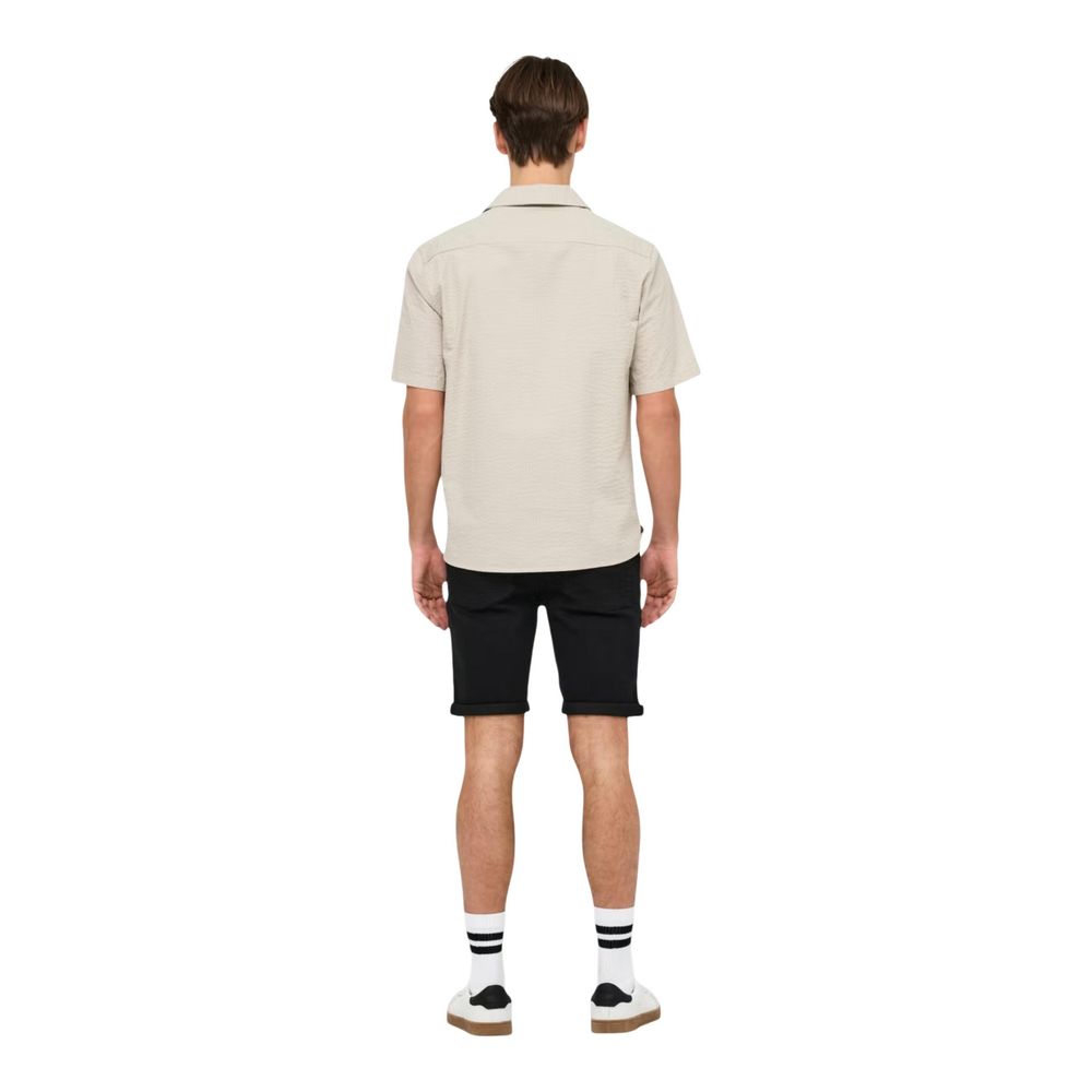 Only & Sons Beige Cotton Shortsleeve Shirt