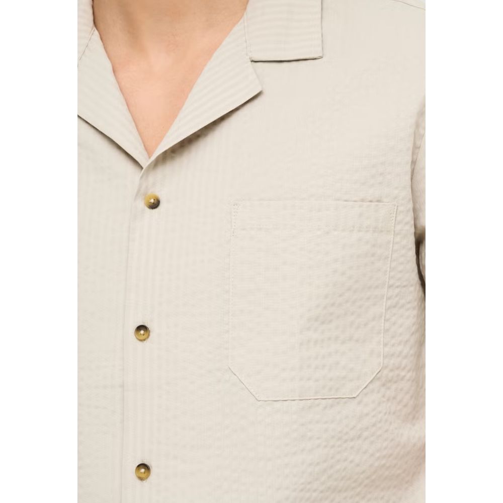 Only & Sons Beige Cotton Shortsleeve Shirt
