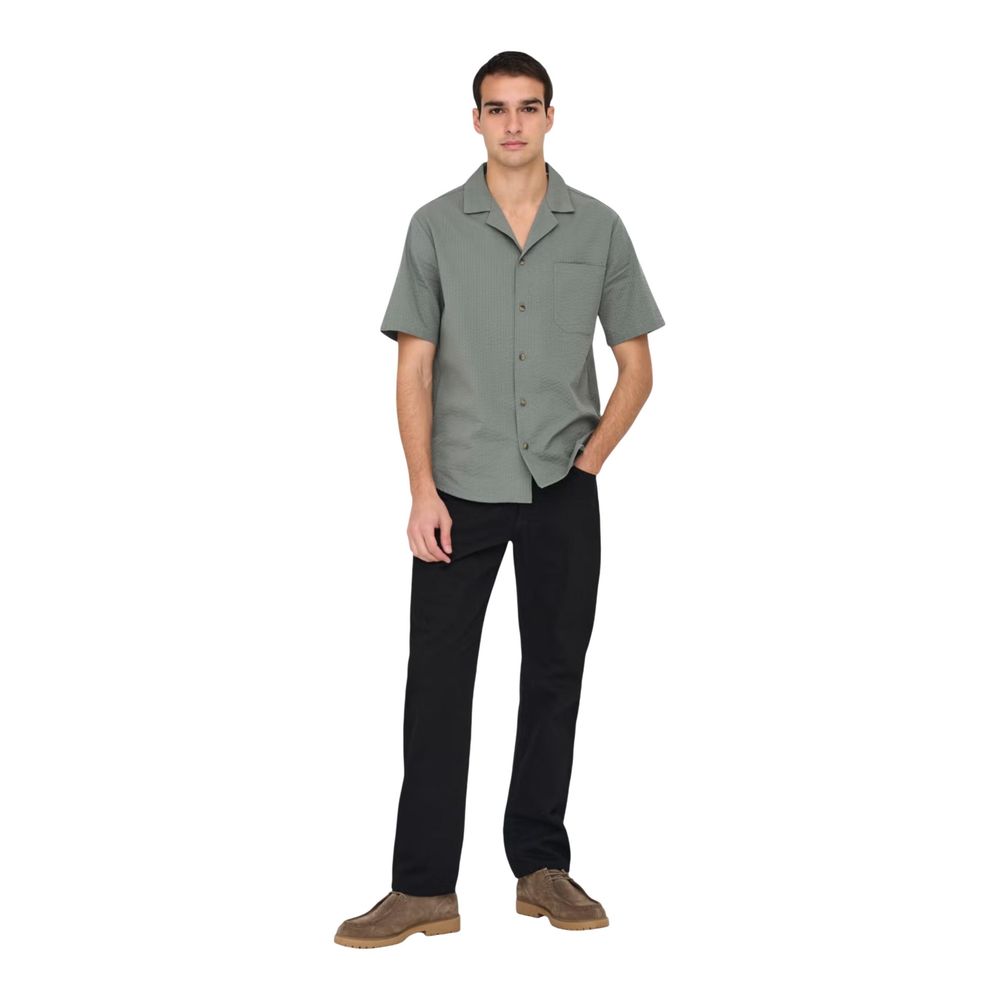 Only & Sons Green Cotton Shortsleeve Shirt