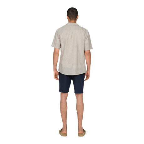 Only & Sons Beige Linen Shortsleeve Shirt