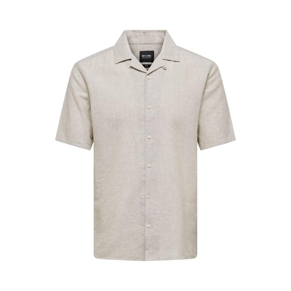 Only & Sons Beige Linen Shortsleeve Shirt