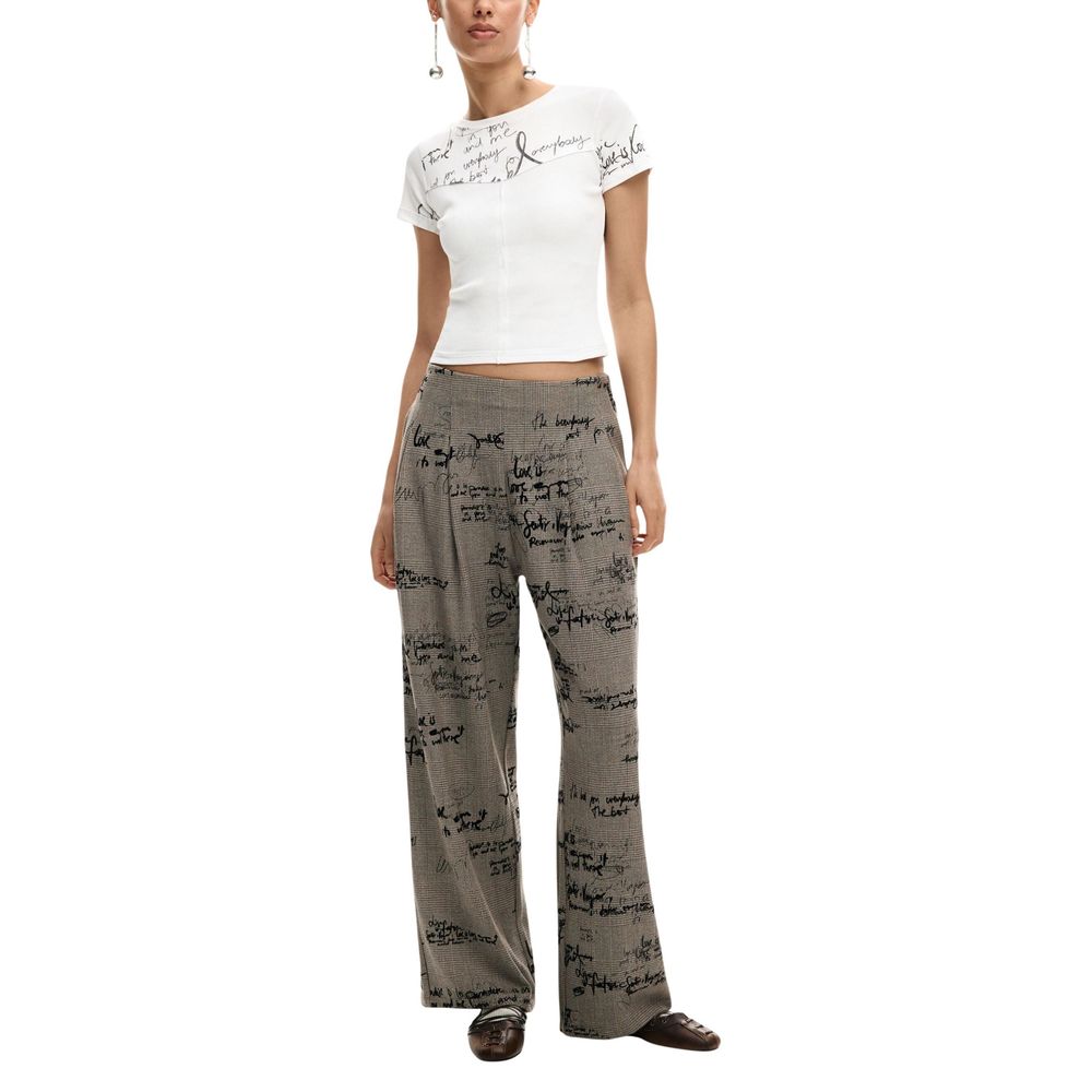 Desigual Gray Polyester Casual Pants