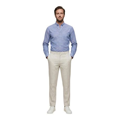 Borghese White Linen Casual Pants