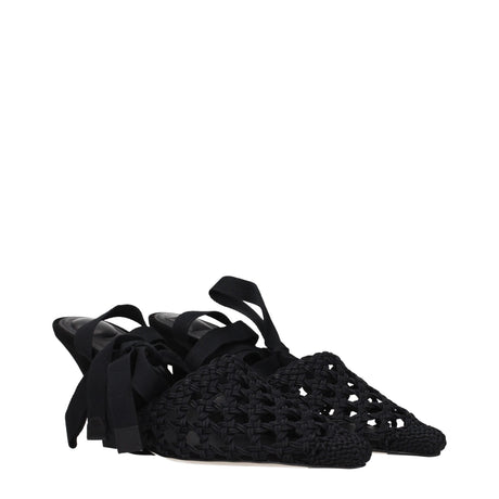 Jacquemus Black Fabric Strap-On Sandals