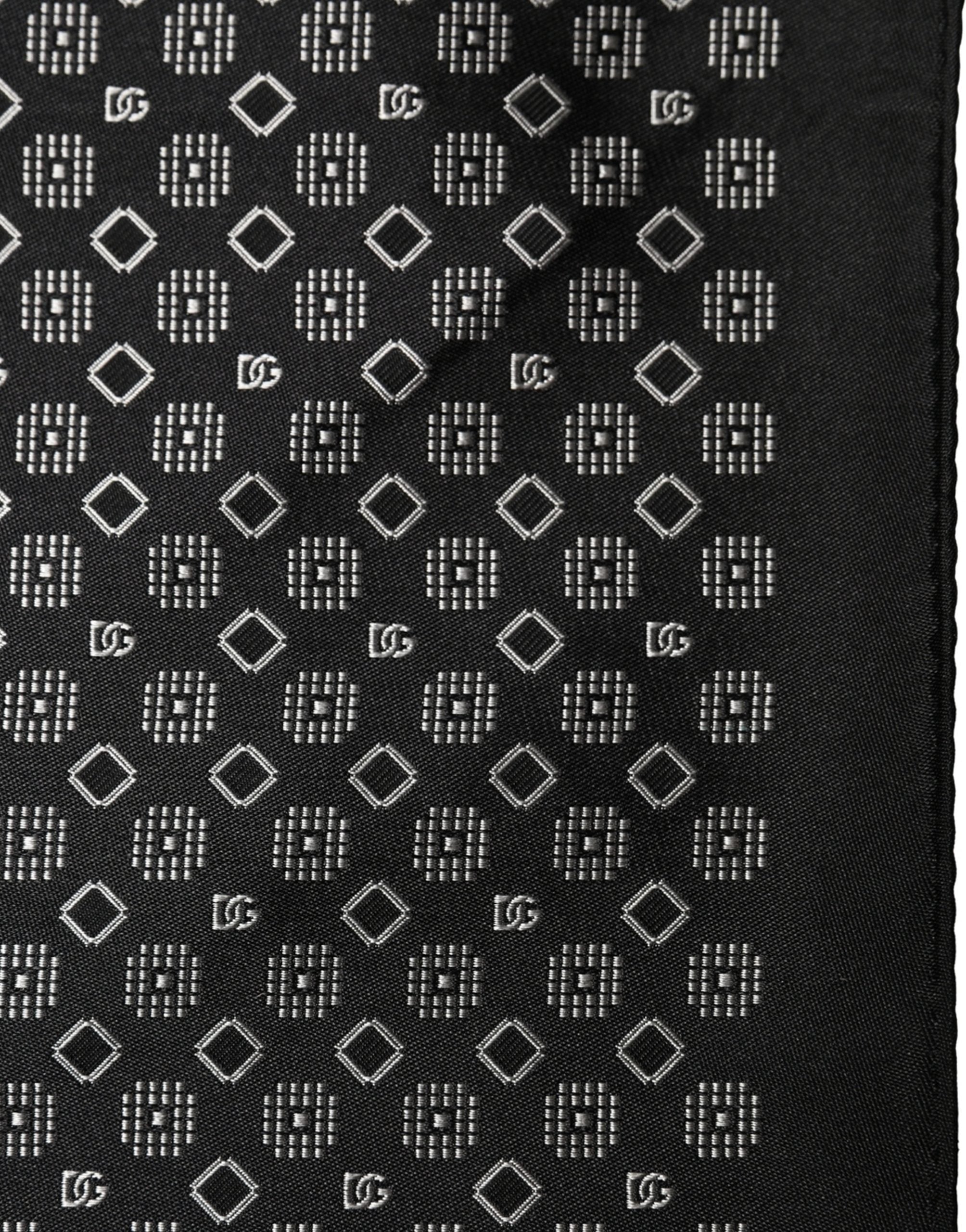 Dolce & Gabbana Black White Patterned Pocket Square Scarf