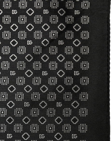 Dolce & Gabbana Black White Patterned Pocket Square Scarf