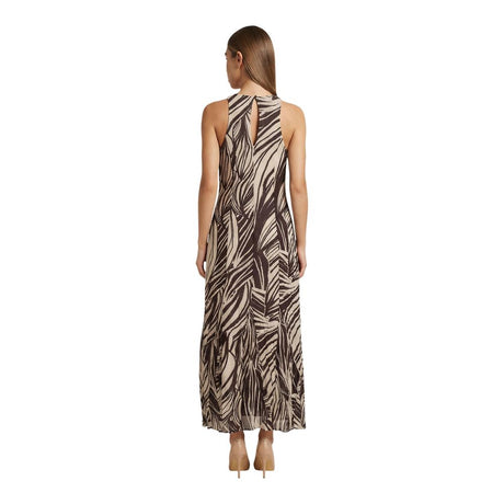 Guess Brown Polyester Long Dress