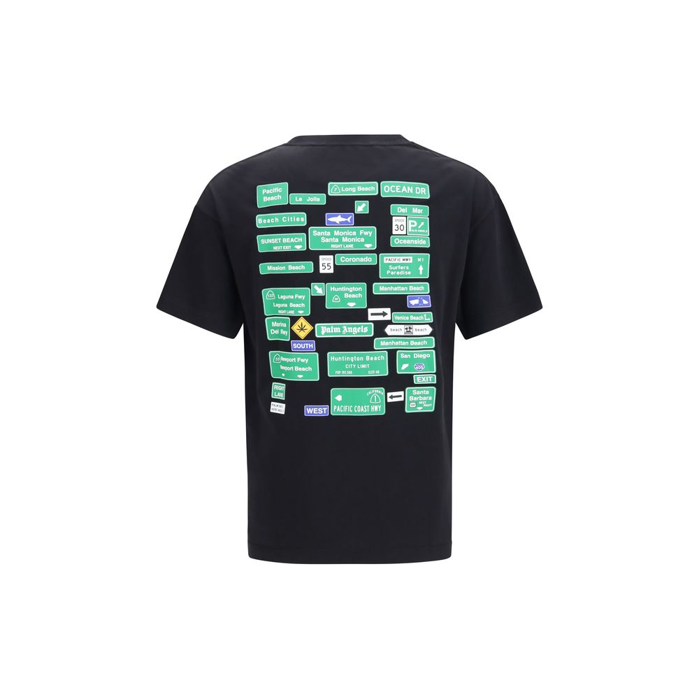 Palm Angels Black Cotton T-Shirt