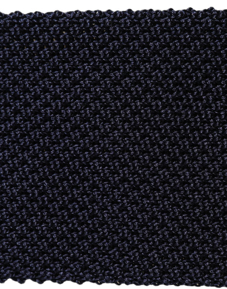 Dolce & Gabbana Dark Blue Textured Knitted Adjustable Necktie Accessory Tie