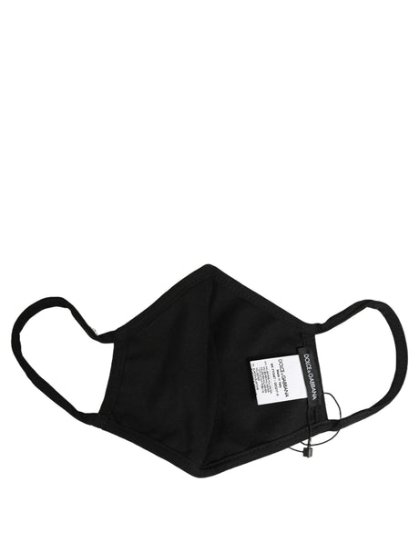 Dolce & Gabbana Black Heart DG Logo Monogram Elastic Ear Strap Face Mask
