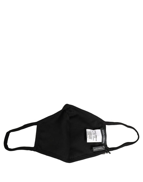 Dolce & Gabbana Black Baroque Print Polka Dot Elastic Ear Strap Face Mask