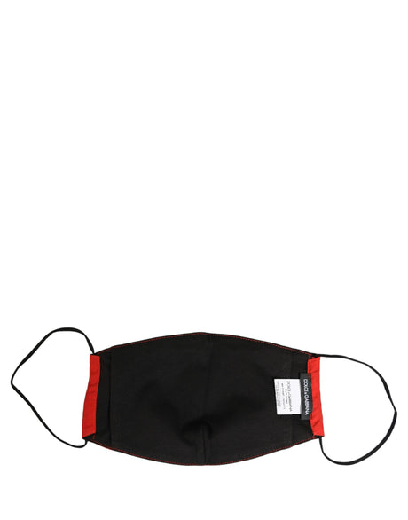 Dolce & Gabbana Men Black Carretto Print Elastic Ear Strap Face Mask