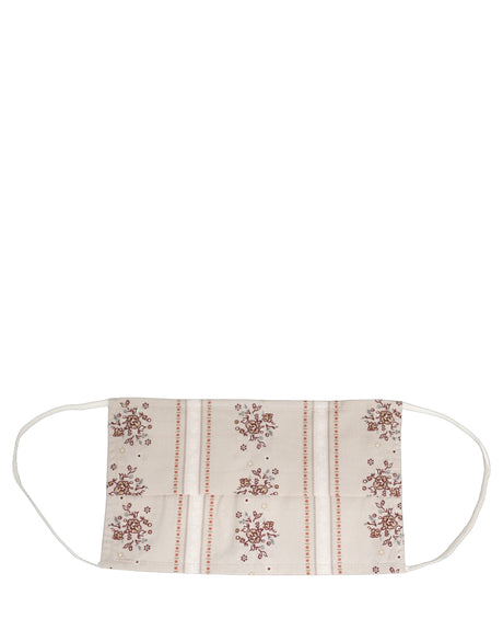 Dolce & Gabbana Beige Floral Print Pleated Elastic Ear Strap Face Mask