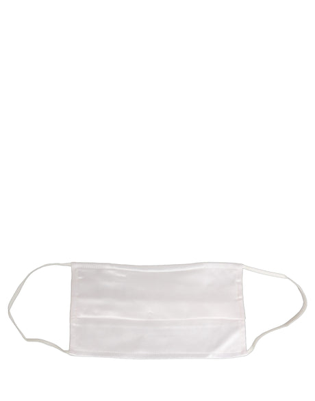 Dolce & Gabbana White Satin Silk Pleated Elastic Ear Strap Face Mask