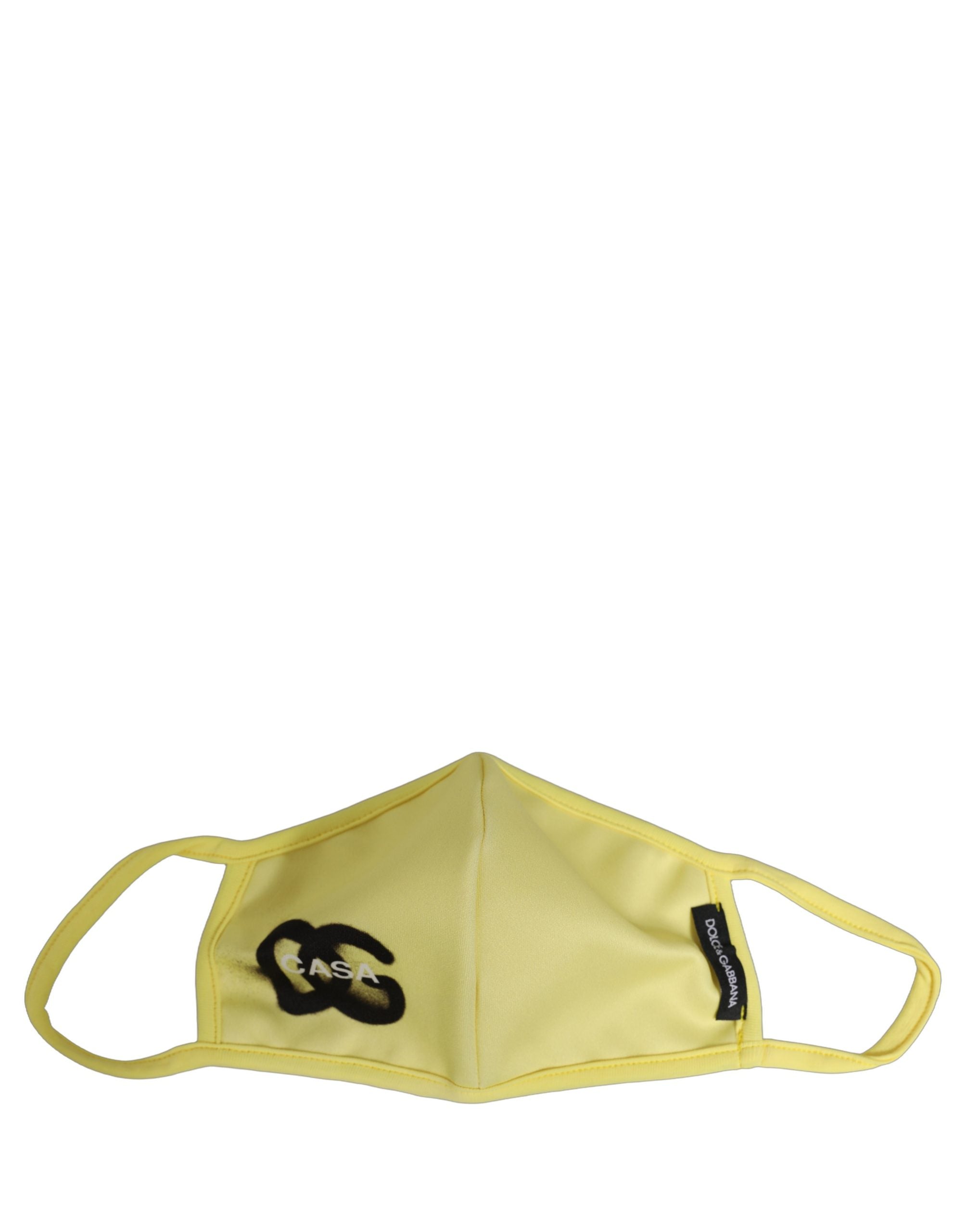 Dolce & Gabbana Yellow Polyester DG CASA Logo Elastic Ear Strap Face Mask
