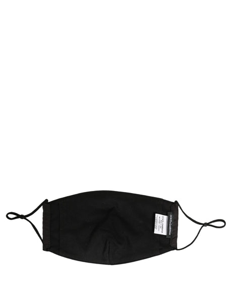 Dolce & Gabbana Black White Logo Baroque Elastic Ear Strap Face Mask