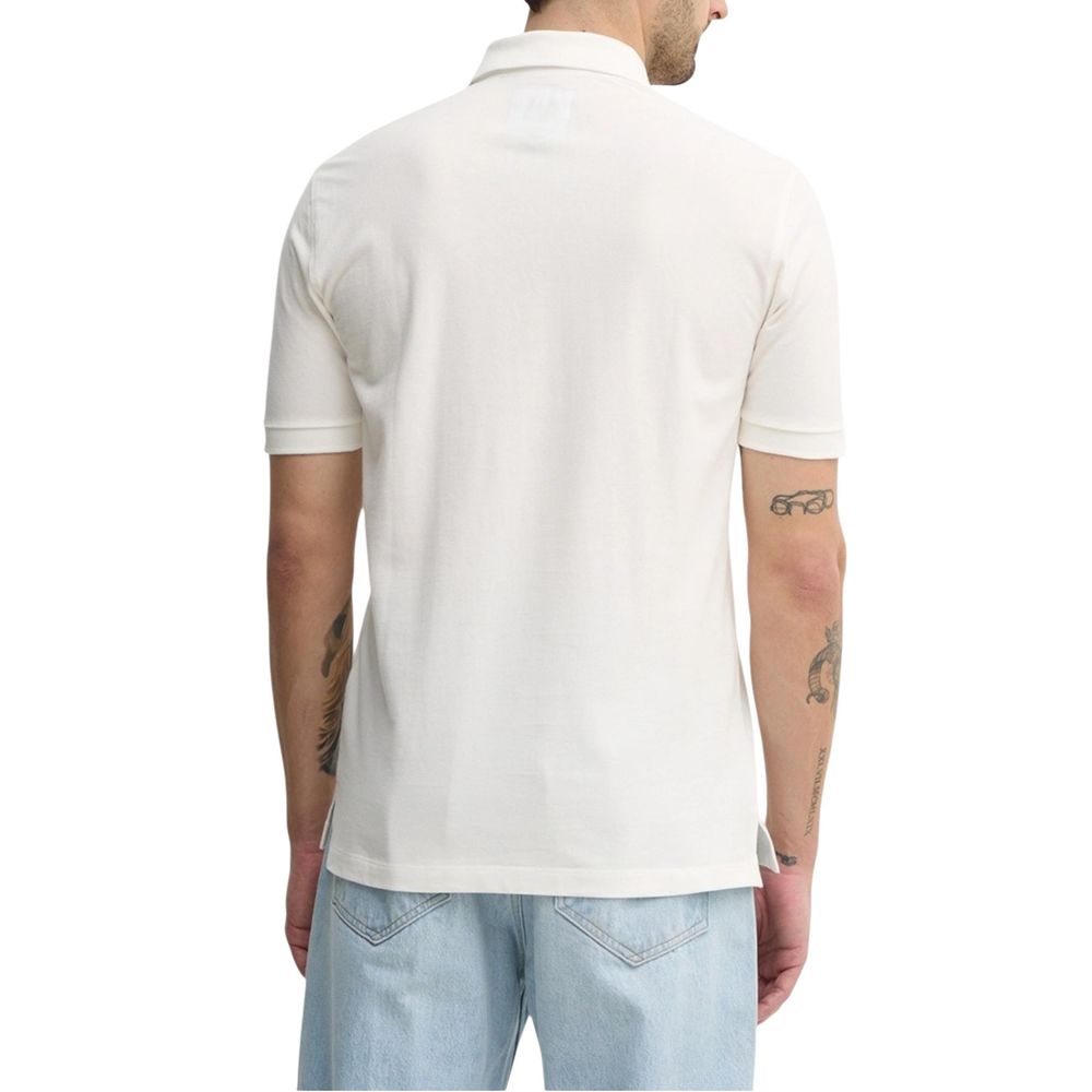 Armani Exchange White Cotton Polo Shirt