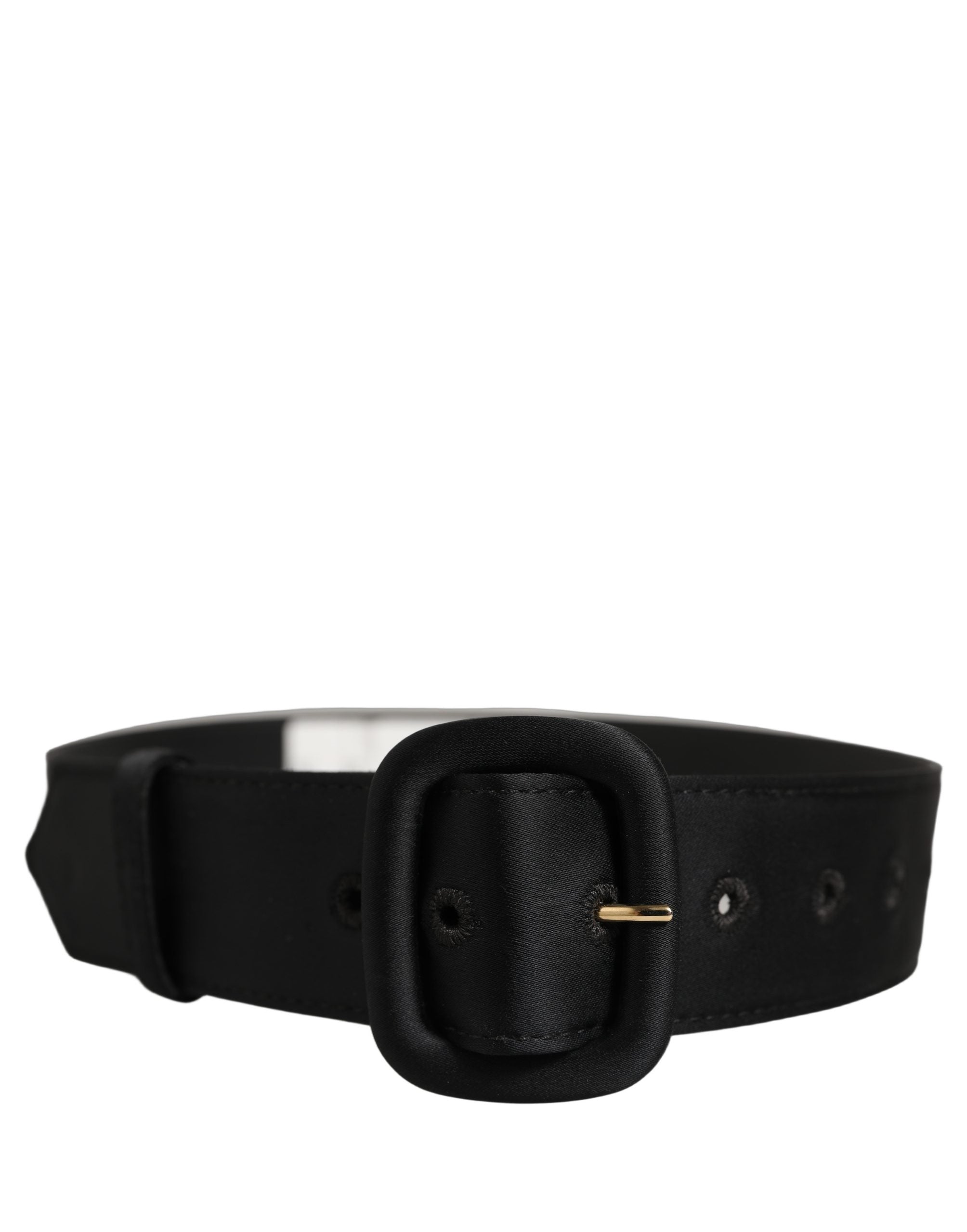 Dolce & Gabbana Black Wide Fabric Oval Buckle Cintura Belt