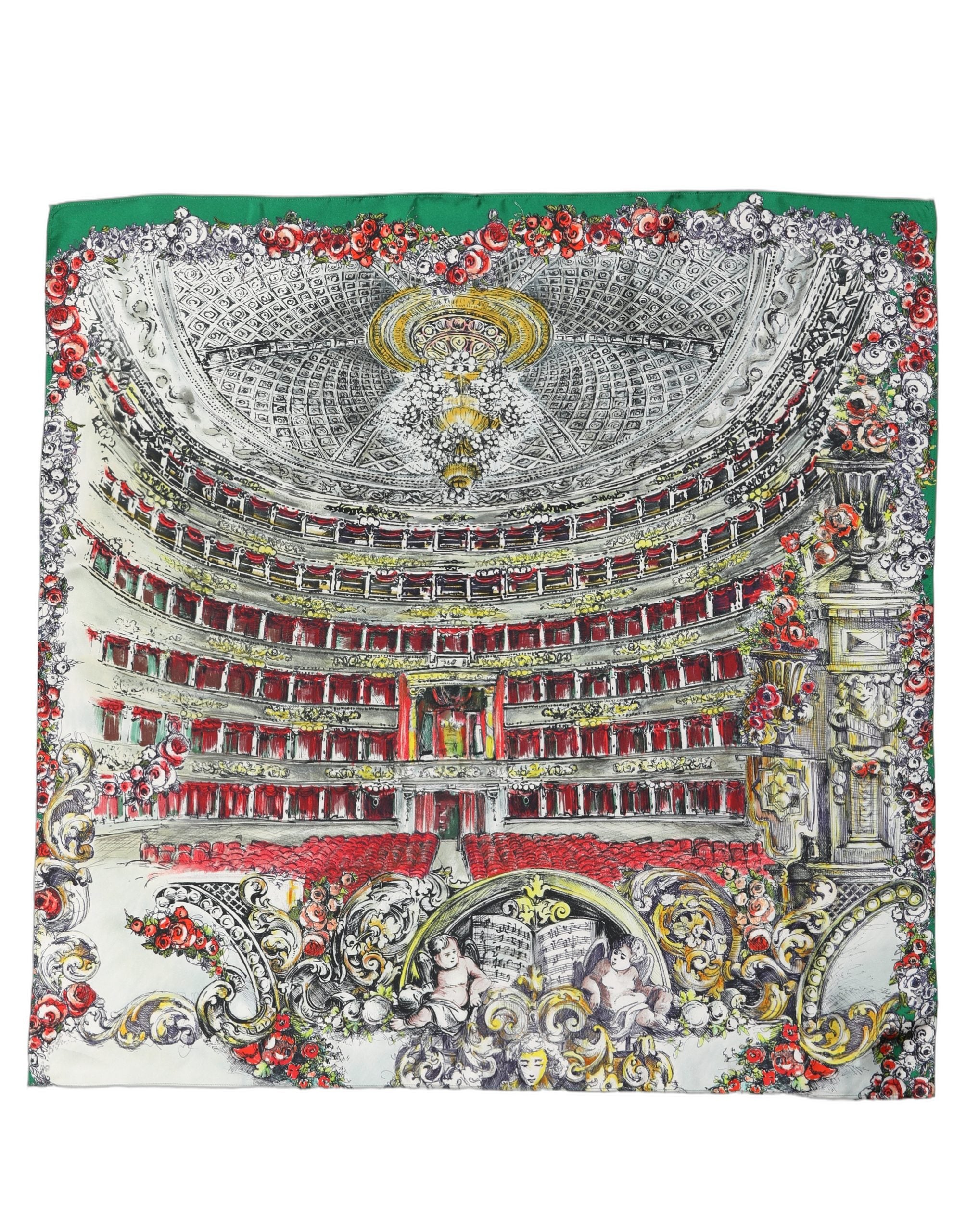 Dolce & Gabbana Multicolor Silk Printed Square Foulard Scarf