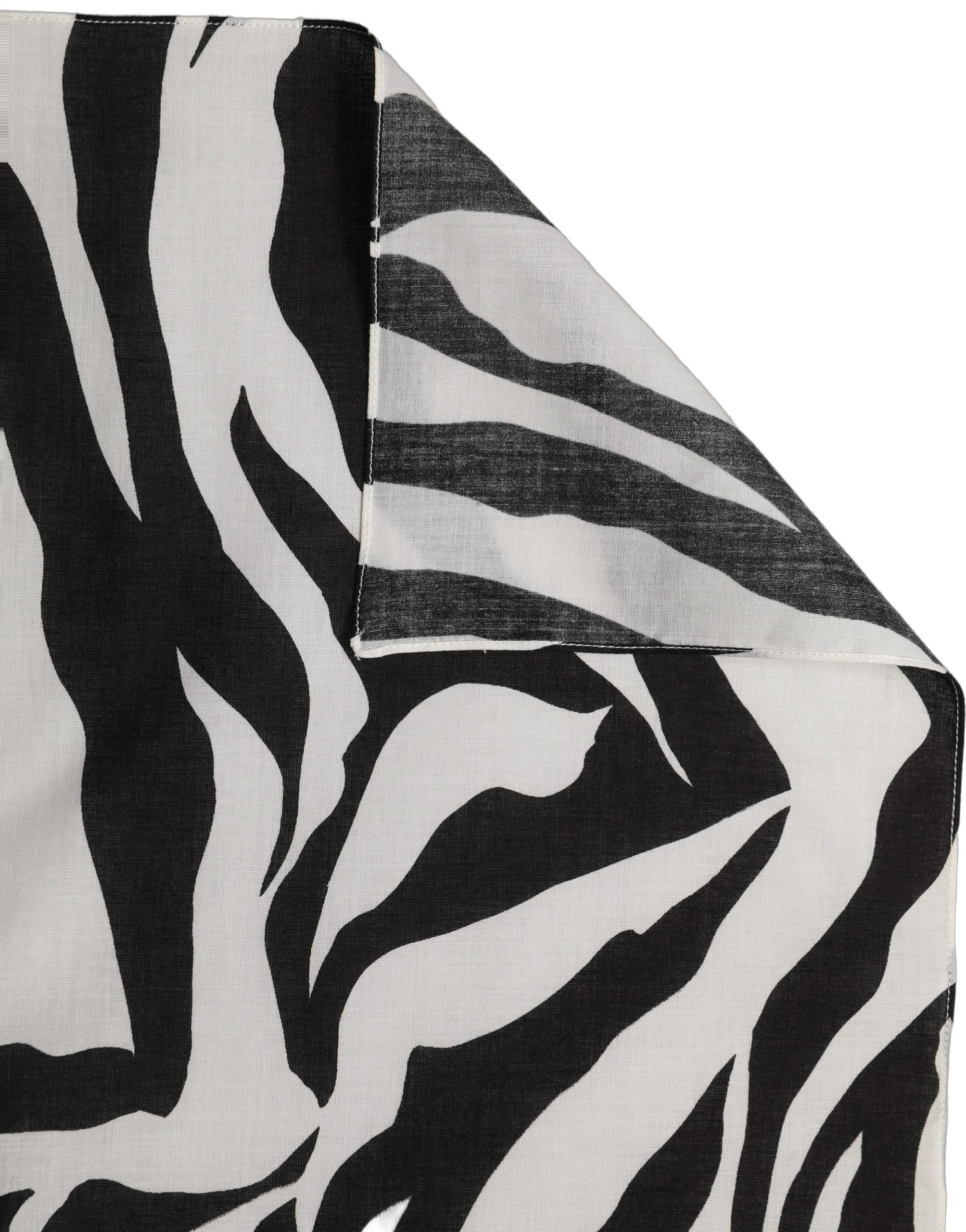 Dolce & Gabbana Black White Zebra Cotton Lace Stole Scarf