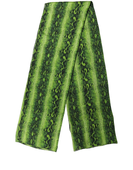 Dolce & Gabbana Green Black Printed Silk Sheer Stole Scarf