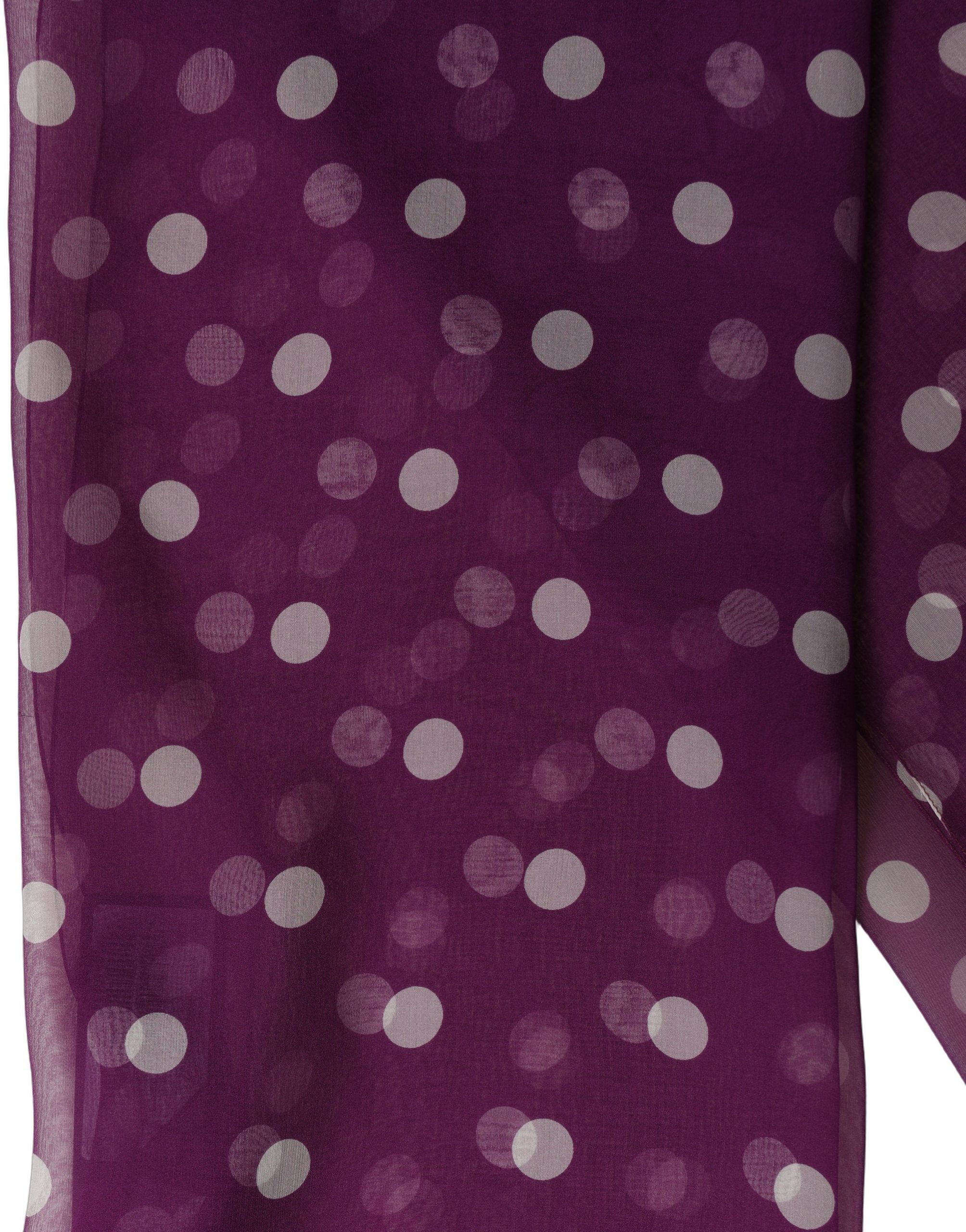 Dolce & Gabbana Purple White Polka Dot Square Foulard Scarf