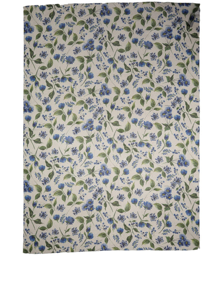 Dolce & Gabbana White Blue Floral Polyester Stole Scarf