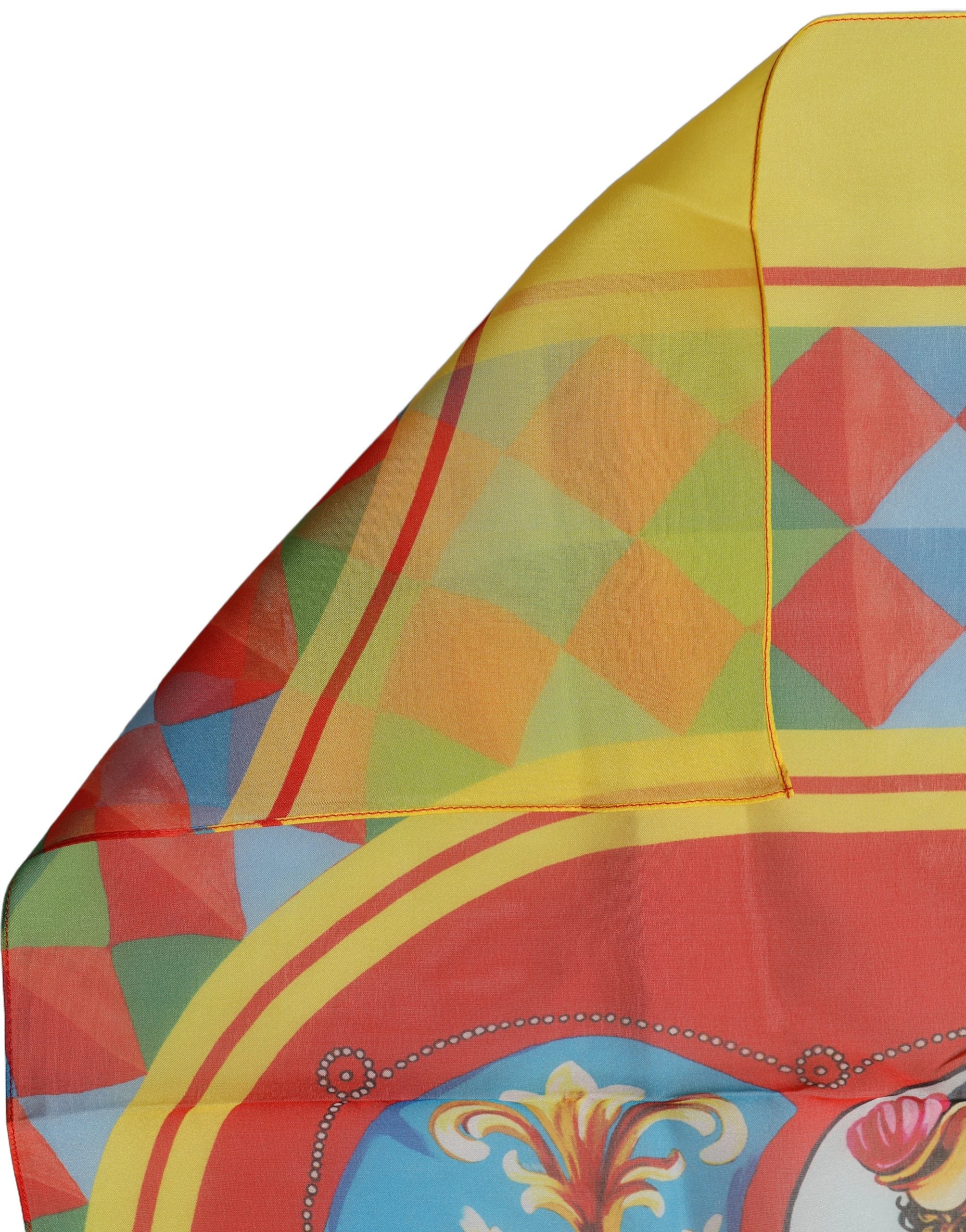 Dolce & Gabbana Multicolor Silk Carretto Print Foulard Scarf