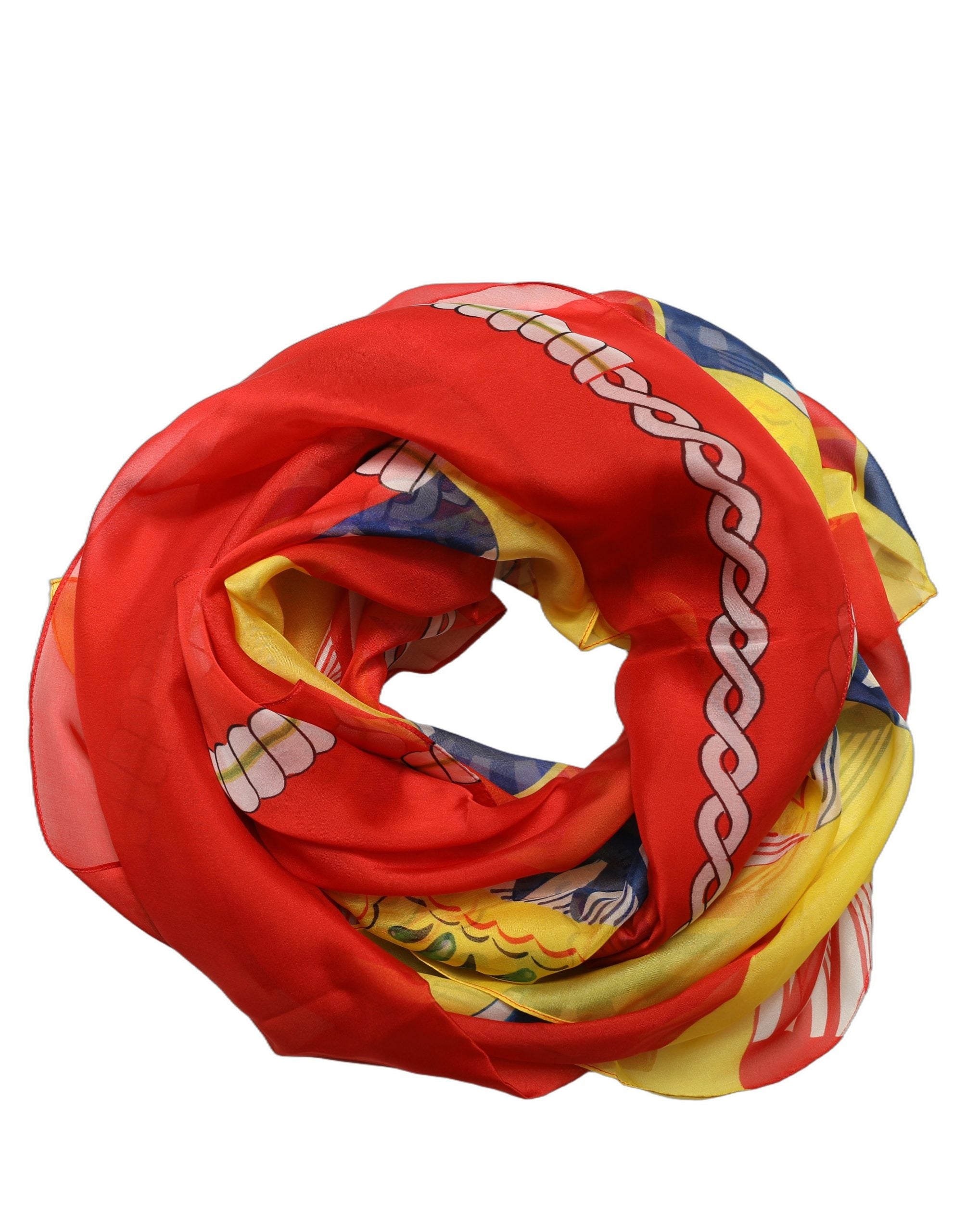 Dolce & Gabbana Multicolor Silk Printed Square Foulard Scarf