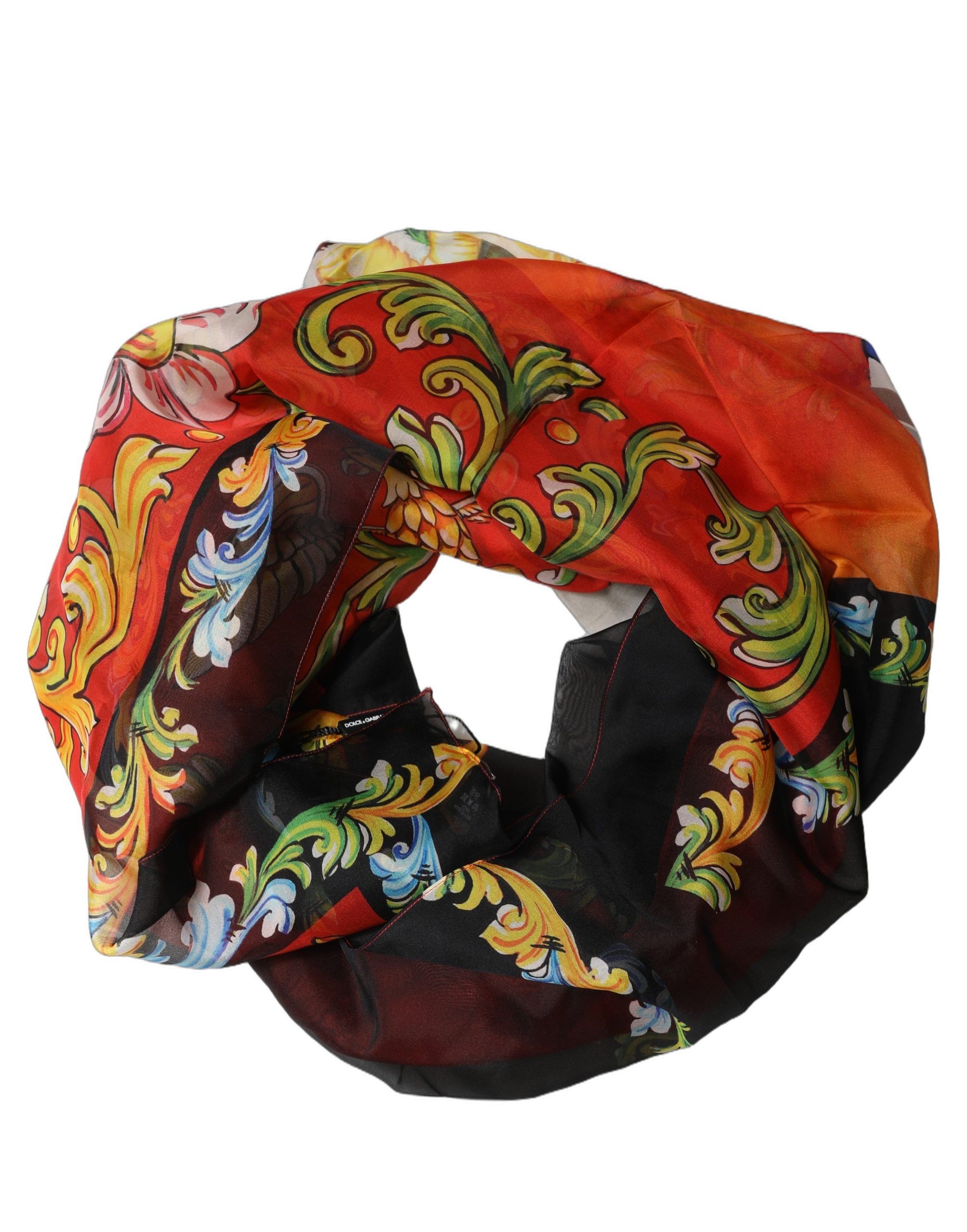 Dolce & Gabbana Multicolor Silk Printed Square Foulard Scarf
