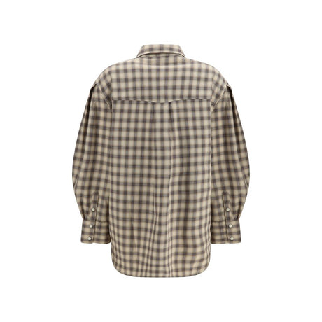 Ganni Beige Cotton Dress Shirt