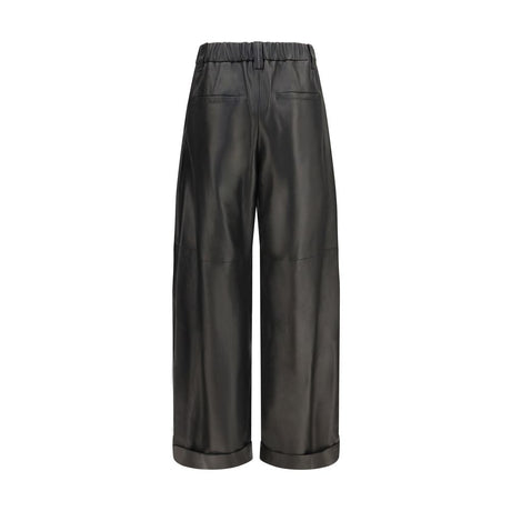 Brunello Cucinelli Black Leather Pants