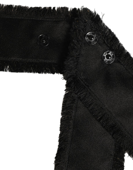 Dolce & Gabbana Black Velvet Wrap Around Tie Cintura Belt